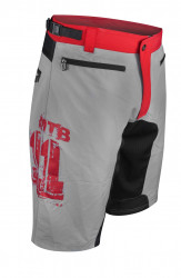 Pantaloni scurti Force MTB-11 bazon detasabil Gri/Rosu/Negru - Img 3