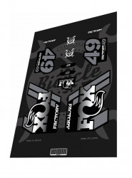 Stickere adezive furca FOX Factory 49 2020 Gradient White Black