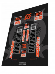 Stickere adezive furca ROCKSHOX Boxxer Grey Orange 2019