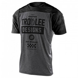 Tricou Bicicleta Troy Lee Designs Skyline Ss Camber Camo Header Light Grey / Black