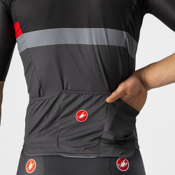 Tricou cu maneca scurta Castelli A Blocco Negru/Antracit/Rosu - Img 3