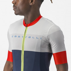 Tricou maneca scurta Castelli Sezione Bleumarin-Alb-Rosu