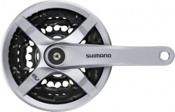 Angrenaj Shimano Tourney FC-TY501 cu Aparatoare Ax Patrat 3x8 V Brat 170mm Argintiu