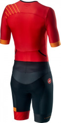 Costum Triatlon cu Maneca Scurta Castelli Free Sanremo SS Suit Negru/Rosu/Portocaliu - Img 2