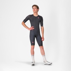 Costum triatlon cu maneca scurta TRI Castelli Core TRI SS, pentru barbati, negru, M