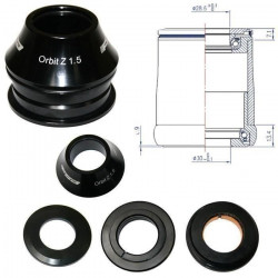 CUVETE FSA ORBIT Z 1.5R SEMI-INTEGRAT 1.5 REDUCTOR LA 1.1/8 NEGRU - Img 1