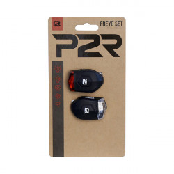Set lumini bicicleta fata si spate P2R FREYO (Silicon) – Negru