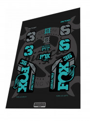 Stickere adezive furca FOX Factory 36 2022 Turquoise Grey