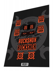 Stickere adezive furca Rockshox Super Deluxe Coil Select Orange Black 2023