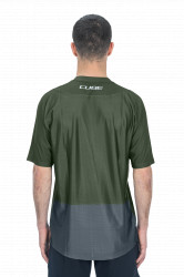 Tricou Ciclism CUBE Vertex Round Neck Jersey TM S/S Olive Grey - Img 3