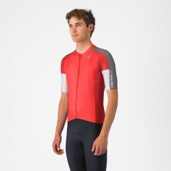 Tricou cu maneca scurta Castelli Entrata 6, pentru barbati, rosu/gri fumuriu-gri argintiu, L