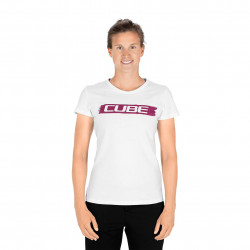 Tricou CUBE WS T-Shirt Logo Alb Rosu