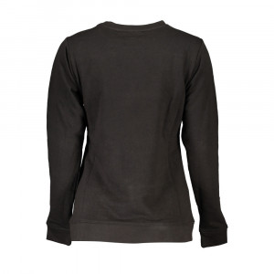 Cavalli Class women blouse sweatshirt дамска блуза суичър черен ластици обемно лого релефно голямо бял надпис