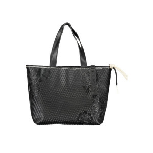 Desigual women bag дамска ръчна клъч чанта принт черно бяло дълга и къса дръжка