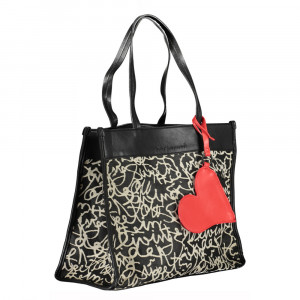 Desigual women bag дамска ръчна чанта принт черно бяло дълга и къса дръжка