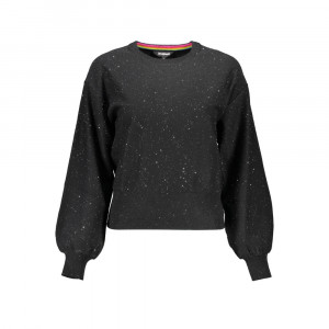 desigual sweater дамски пуловер плетиво черен с бляскави елементи