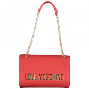 Love Moschinо red дамска червена чанта верижка лого 