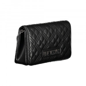 Love Moschinо black дамска черна чанта верижка лого 