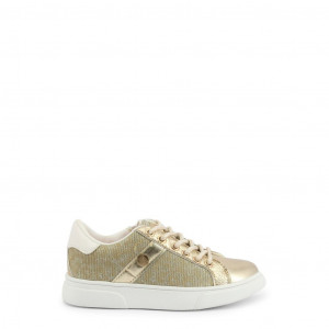 shone kids sneakers детски маратонки висока подметка цветни детайли бял шипове злато лъскаво блестящо