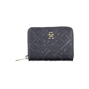 tommy hilfiger дамско портмоне портфейл черно златен цип обемно лого