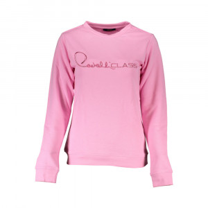 Cavalli Class women blouse sweatshirt дамска блуза суичър черен ластици обемно лого релефно голямо бял надпис