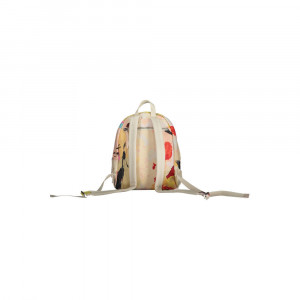 Desigual women bag rucksack backpack дамска черна раница с релефни детайли цветен цип и джоб отпред