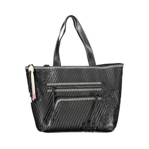 Desigual women bag дамска ръчна клъч чанта принт черно бяло дълга и къса дръжка