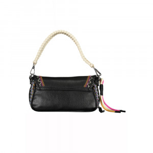 Desigual women bag дамска ръчна чанта принт черно бяло дълга и къса дръжка