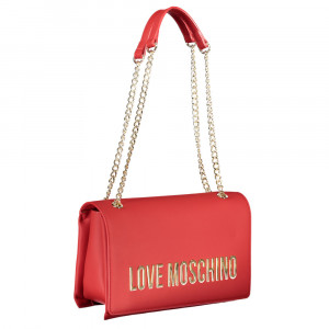 Love Moschinо red дамска червена чанта верижка лого 