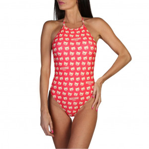 MOSCHINO дамски цял бански бял черен райе