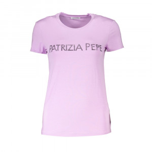 Patrizia pepe дамска тениска с камъни цвят лилав