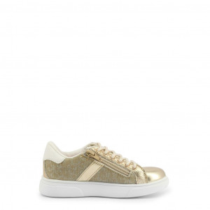 shone kids sneakers детски маратонки висока подметка цветни детайли бял шипове злато лъскаво блестящо