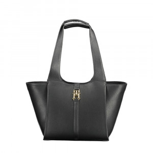 Tommy Hilfiger women black дамска чанта черно голямо лого 