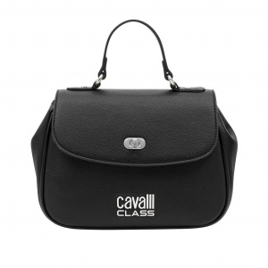 Cavalli Class black дамска черна чанта верижка лого 