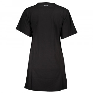  cavalli class woman dress red червена дамска рокля с дълги ръкави до коляното с щампа сърца