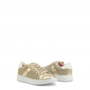 shone kids sneakers детски маратонки висока подметка цветни детайли бял шипове злато лъскаво блестящо