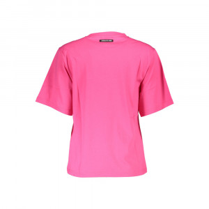 Cavalli Class women t-shirt дамска тениска цвят диня корал релефоно лого