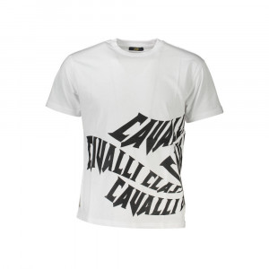 cavalli class t shirt мъжка пролетна тениска бяла с голямо лого