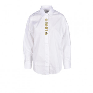 Love moschino shirt women дамска риза бяла със златен детайл