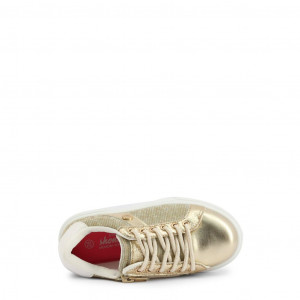 shone kids sneakers детски маратонки висока подметка цветни детайли бял шипове злато лъскаво блестящо