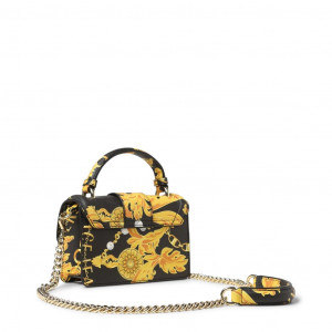 versace jeans bag woman crossbody bag logo чанта за през рамо дълга дръжка голямо лого дамска клъч чанта multi color шарена с верига златна