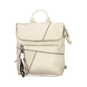 Desigual women bag rucksack backpack дамска черна раница с релефни детайли цветен цип и джоб отпред
