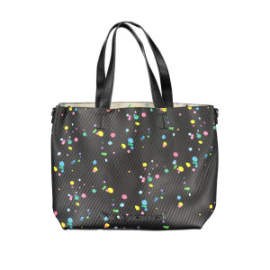 Desigual women bag дамска ръчна чанта принт черно бяло дълга и къса дръжка