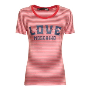 Love Moschino дамска розова с черен релефен надпис
