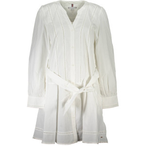 tommy hilfiger woman dress white дамска бяла рокля до коляното