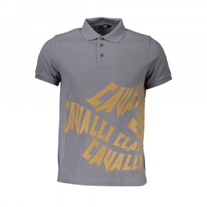 cavalli class Polo shirt мъжка пролетна тениска бяла с голямо лого