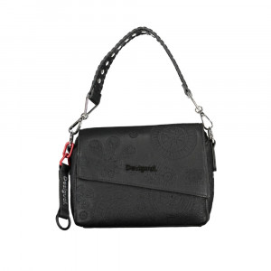 Desigual women bag дамска ръчна чанта принт черно бяло дълга и къса дръжка