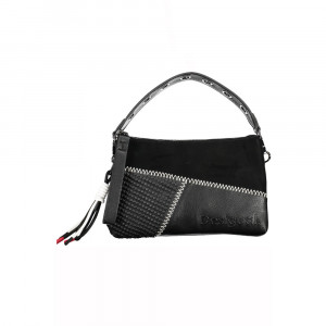Desigual women bag дамска ръчна чанта принт черно бяло дълга и къса дръжка