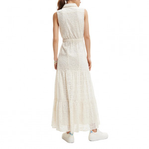 Desigual women dress дамска рокля  дъ;га с дантели бяла