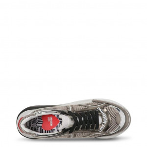 Love Moschino дамски кецове черни с платформа бяло с ластици